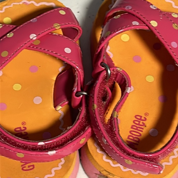 Gymboree Orange/Pink Polka Dot Sandals Sz 4 - Picture 5 of 5